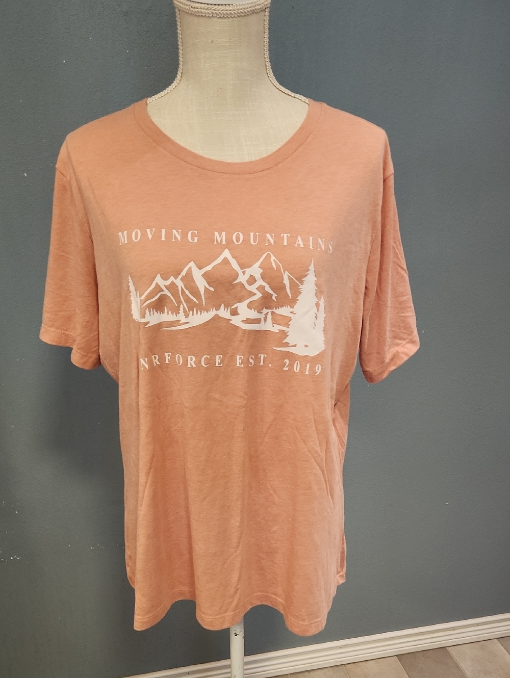 Enrforce Cotton Blend Moving Mountains Gorpcore Hiking Camping Short Sleeve Top